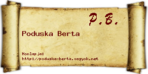 Poduska Berta névjegykártya